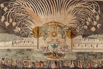 Firework Display in the Place Louis XV on the Occasion of the Dedication of the Equestrian Statue of the King, 20th June 1763 by French School